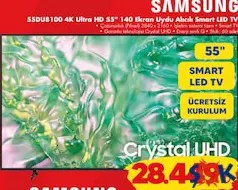 SAMSUNG 55DU8100 4K ULTRA HD 55 İNÇ 140 EKRAN UYDU ALICILI SMART LED TV AKILLI TELEVİZYON fiyat ve kampanya bilgisi